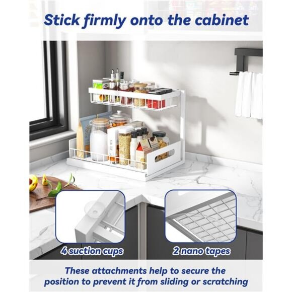 Under Sink Organizers, Metal Pull Out Under Sink Organizers and Storage Shelves - Picture 6 of 7